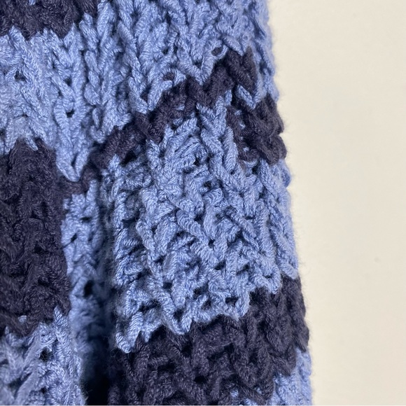 J Jill Sweater Womens Small Blue Black Tiger Stipes Elegant Classic Warm Comfy - Picture 3 of 8